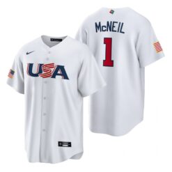 USA Jeff McNeil White 2023 World Baseball Classic Jersey