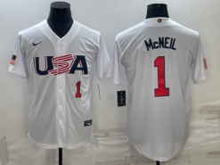 USA Jeff McNeil White Red 2023 World Baseball Classic Jersey