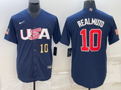 USA J.T. Realmuto Navy Gold 2023 World Baseball Classic Jersey