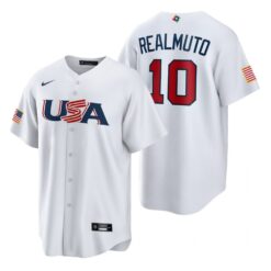 USA J.T. Realmuto White 2023 World Baseball Classic Jersey