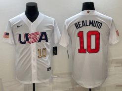 USA J.T. Realmuto White Gold 2023 World Baseball Classic Jersey