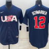 USA Kyle Schwarber Navy Red 2023 World Baseball Classic Jersey