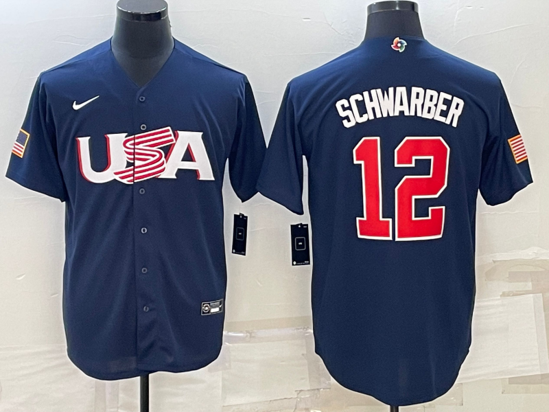 USA Kyle Schwarber Navy 2023 World Baseball Classic Jersey USA Kyle Schwarber Navy 2023 World Baseball Classic Jersey