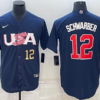 USA Kyle Schwarber White Gold 2023 World Baseball Classic Jersey