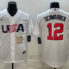 USA Kyle Schwarber White Red 2023 World Baseball Classic Jersey
