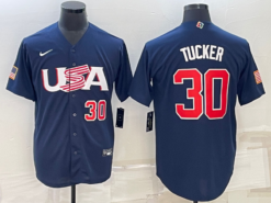 USA Kyle Tucker Navy Red 2023 World Baseball Classic Jersey