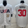 USA Kyle Tucker White Red 2023 World Baseball Classic Jersey