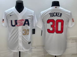 USA Kyle Tucker White Gold 2023 World Baseball Classic Jersey