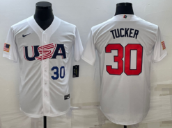 USA Kyle Tucker White Navy 2023 World Baseball Classic Jersey