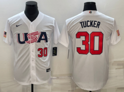 USA Kyle Tucker White Red 2023 World Baseball Classic Jersey