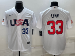 USA Lance Lynn White Navy 2023 World Baseball Classic Jersey
