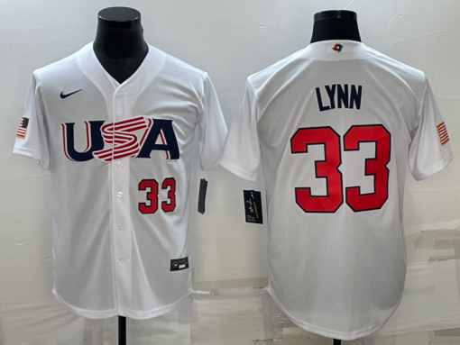 USA Lance Lynn White Red 2023 World Baseball Classic Jersey