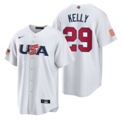 USA Merrill Kelly White 2023 World Baseball Classic Jersey