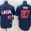 USA Mike Trout Navy Royal 2023 World Baseball Classic Jersey