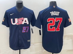 USA Mike Trout Navy Royal 2023 World Baseball Classic Jersey