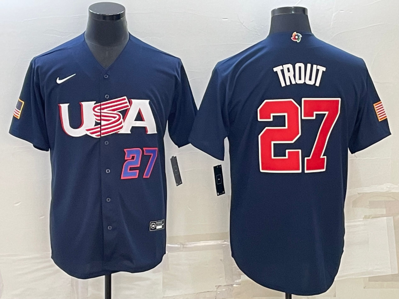 USA Mike Trout Navy Royal 2023 World Baseball Classic Jersey USA Mike Trout Navy Royal 2023 World Baseball Classic Jersey