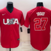 USA Mike Trout Red Gold 2023 World Baseball Classic Jersey