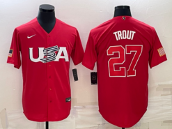 USA Mike Trout Red 2023 World Baseball Classic Jersey
