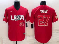 USA Mike Trout Red Red 2023 World Baseball Classic Jersey
