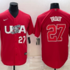 USA Mike Trout Red Red 2023 World Baseball Classic Jersey