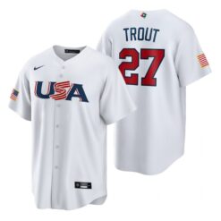 USA Mike Trout White 2023 World Baseball Classic Jersey