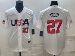USA Mike Trout White Red 2023 World Baseball Classic Jersey