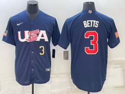 USA Mookie Betts Navy Gold 2023 World Baseball Classic Jersey