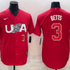 USA Mookie Betts Red Navy 2023 World Baseball Classic Jersey