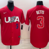 USA Mookie Betts Red White 2023 World Baseball Classic Jersey