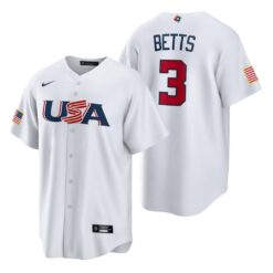 USA Mookie Betts White 2023 World Baseball Classic Jersey