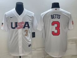 USA Mookie Betts White Gold 2023 World Baseball Classic Jersey
