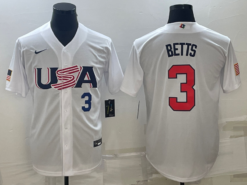 USA Mookie Betts White Navy 2023 World Baseball Classic Jersey
