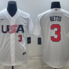 USA Mookie Betts White Gold 2023 World Baseball Classic Jersey