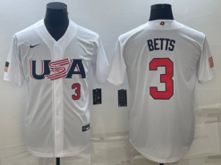 USA Mookie Betts White Red 2023 World Baseball Classic Jersey