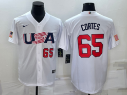 USA Nestor Cortes Jr. White Red 2023 World Baseball Classic Jersey