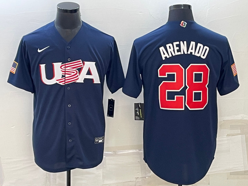 USA Nolan Arenado Navy 2023 World Baseball Classic Jersey USA Nolan Arenado Navy 2023 World Baseball Classic Jersey