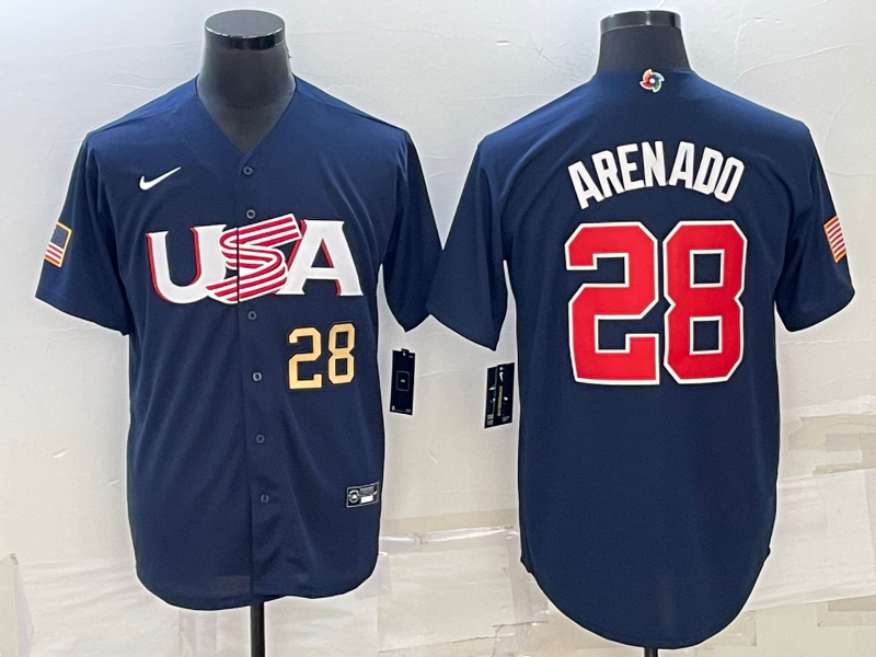 USA Nolan Arenado Navy Gold 2023 World Baseball Classic Jersey USA Nolan Arenado Navy Gold 2023 World Baseball Classic Jersey