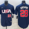 USA Nolan Arenado White Navy 2023 World Baseball Classic Jersey
