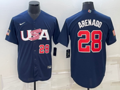 USA Nolan Arenado Navy Red 2023 World Baseball Classic Jersey