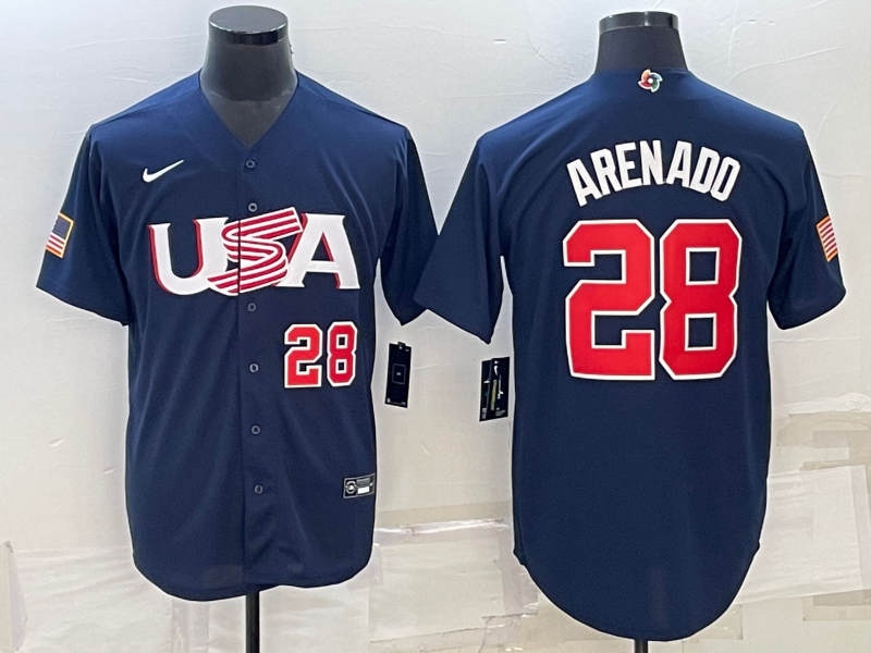 USA Nolan Arenado Navy Red 2023 World Baseball Classic Jersey USA Nolan Arenado Navy Red 2023 World Baseball Classic Jersey