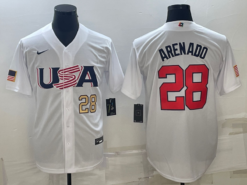 USA Nolan Arenado White Gold 2023 World Baseball Classic Jersey