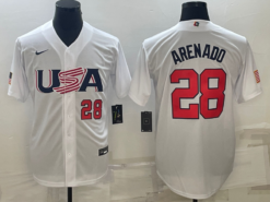 USA Nolan Arenado White Red 2023 World Baseball Classic Jersey