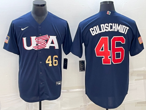 USA Paul Goldschmidt Navy Gold 2023 World Baseball Classic Jersey