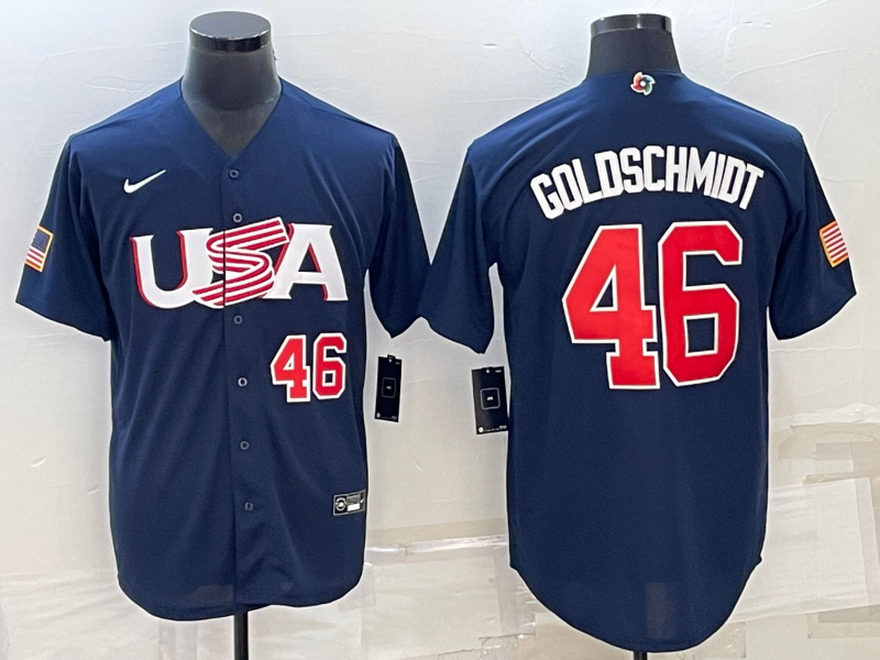USA Paul Goldschmidt Navy Red 2023 World Baseball Classic Jersey USA Paul Goldschmidt Navy Red 2023 World Baseball Classic Jersey