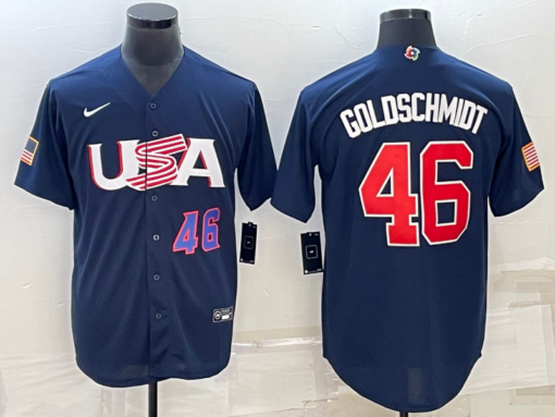 USA Paul Goldschmidt Navy Royal 2023 World Baseball Classic Jersey