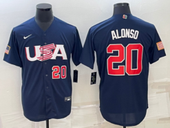 USA Pete Alonso Navy Red 2023 World Baseball Classic Jersey