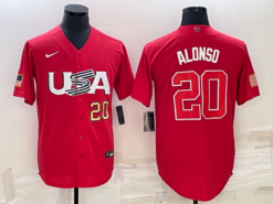 USA Pete Alonso Red Gold 2023 World Baseball Classic Jersey