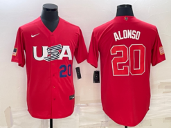 USA Pete Alonso Red Navy 2023 World Baseball Classic Jersey