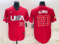 USA Pete Alonso Red Red 2023 World Baseball Classic Jersey