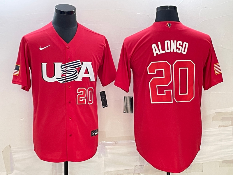 USA Pete Alonso Red Red 2023 World Baseball Classic Jersey USA Pete Alonso Red Red 2023 World Baseball Classic Jersey